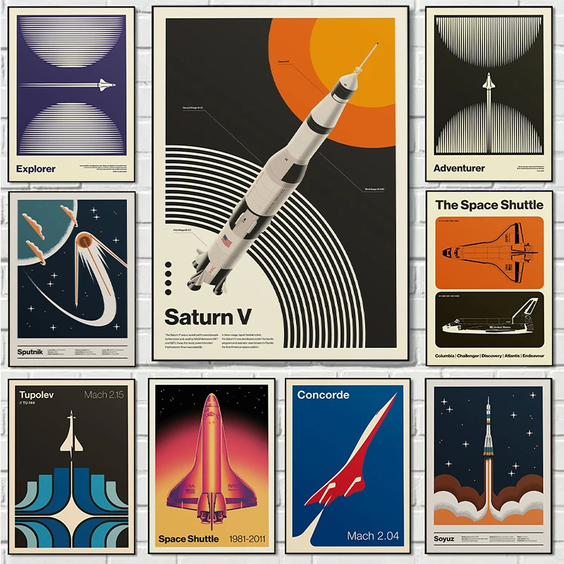 Retro Abstract Space Shuttle S - Star Map Poster 评论和价格